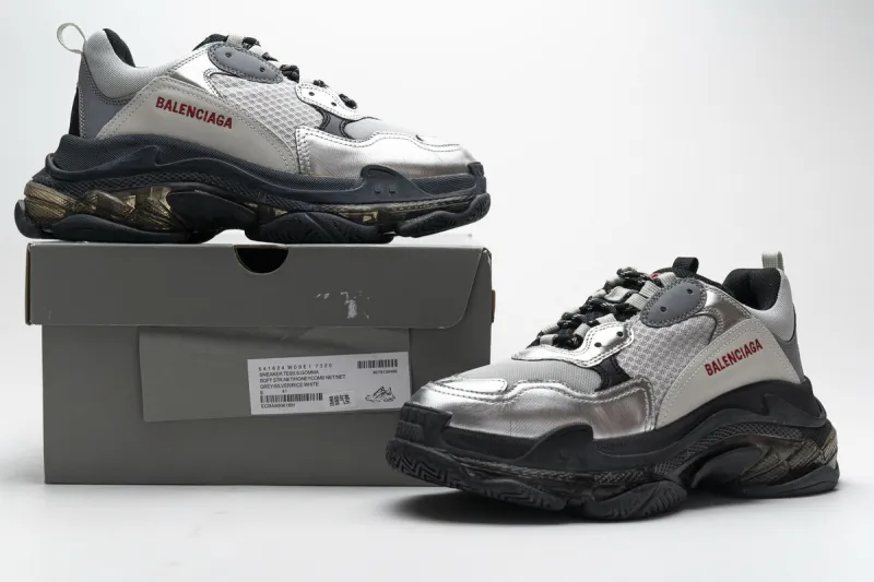 Balenciaga Triple S Black Silver 541624 W09E1 7320 