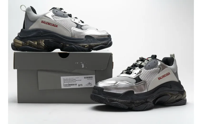  Balenciaga Triple S Black Silver 541624 W09E1 7320 