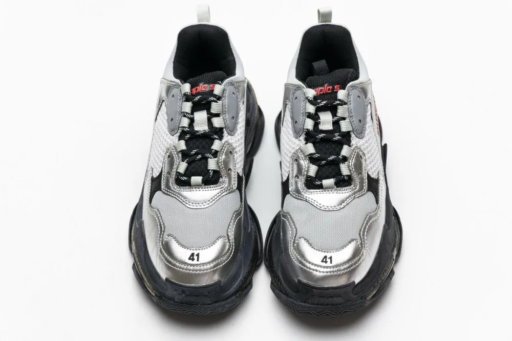  Balenciaga Triple S Black Silver 541624 W09E1 7320 
