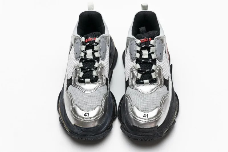  Balenciaga Triple S Black Silver 541624 W09E1 7320 