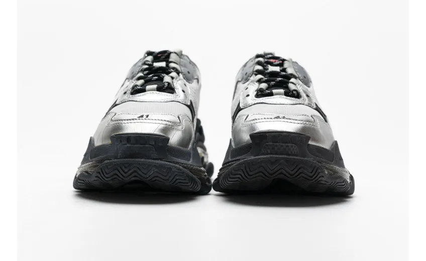  Balenciaga Triple S Black Silver 541624 W09E1 7320 