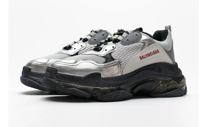  Balenciaga Triple S Black Silver 541624 W09E1 7320 