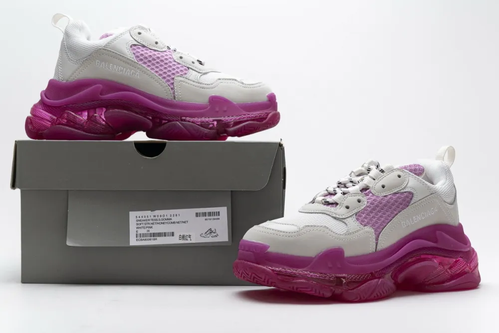  Balenciaga Triple S White Pink 544351 W09O1 2281