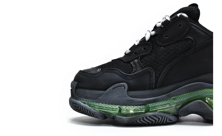  Balenciaga Triple S Black Green 544351 W09ON 1047