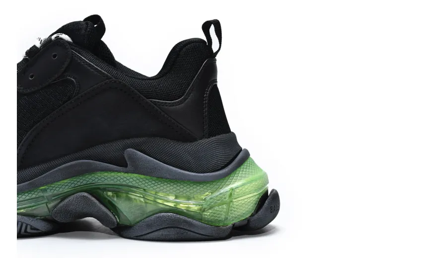  Balenciaga Triple S Black Green 544351 W09ON 1047