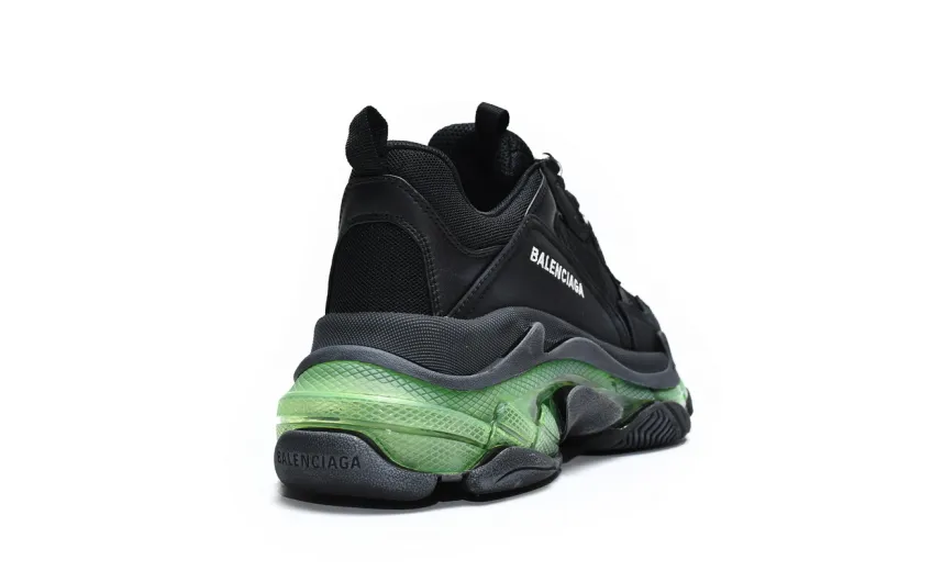  Balenciaga Triple S Black Green 544351 W09ON 1047