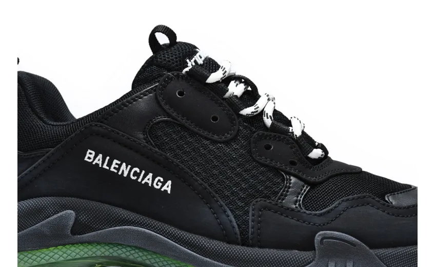  Balenciaga Triple S Black Green 544351 W09ON 1047