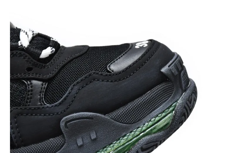  Balenciaga Triple S Black Green 544351 W09ON 1047