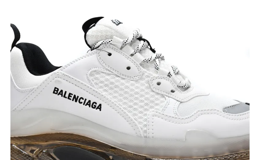 Balenciaga Triple S White Black 541624 W2GS1 9012