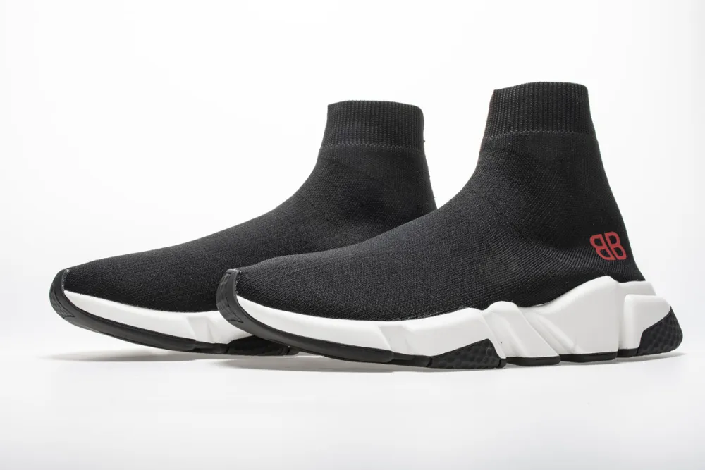 Balenciaga Stretch Mesh High Top Sneaker White Black