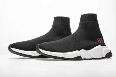  Balenciaga Stretch Mesh High Top Sneaker White Black 01