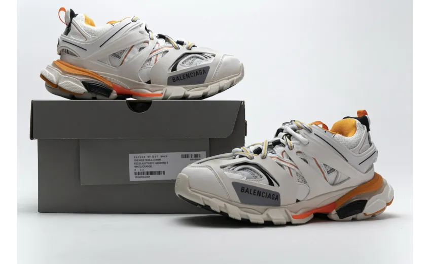 Balenciaga Track LED White Orange  542436 W1GB7 9059