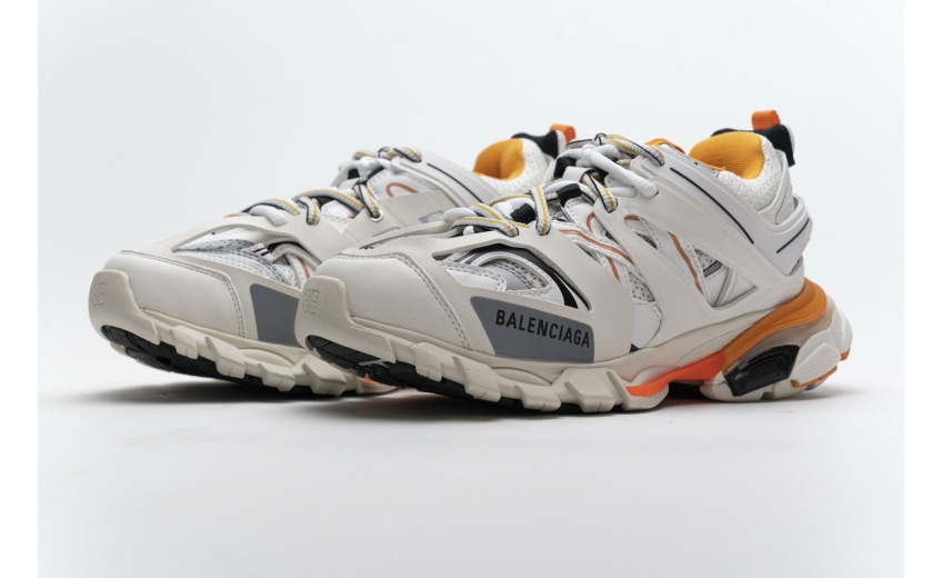 Balenciaga Track LED White Orange  542436 W1GB7 9059