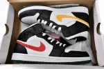 fake air jordan 1 mid black red yellow