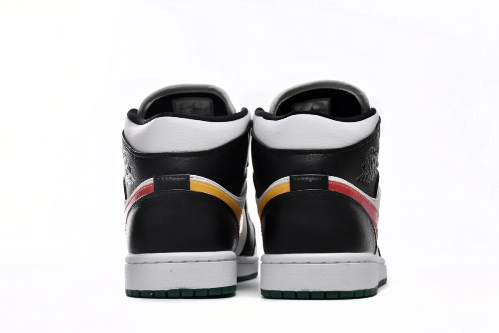 jordan 1 mid black red yellow replica