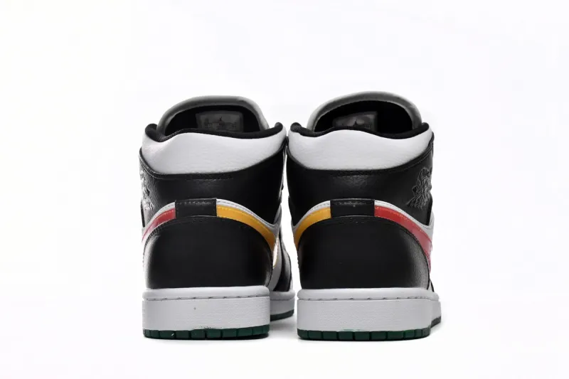 jordan 1 mid black red yellow replica