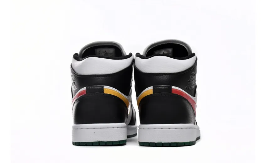 jordan 1 mid black red yellow replica