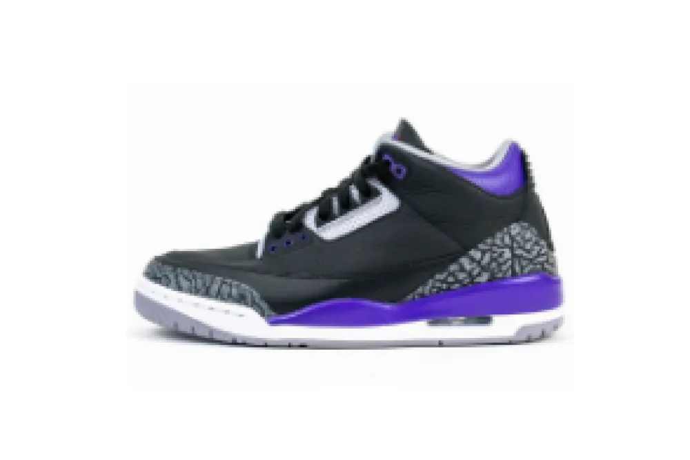 fake jordan 3 black court purple