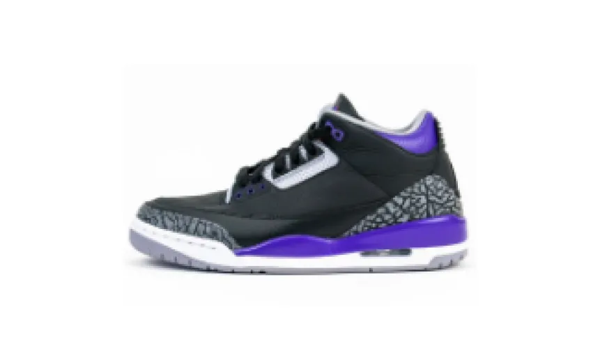 fake jordan 3 black court purple