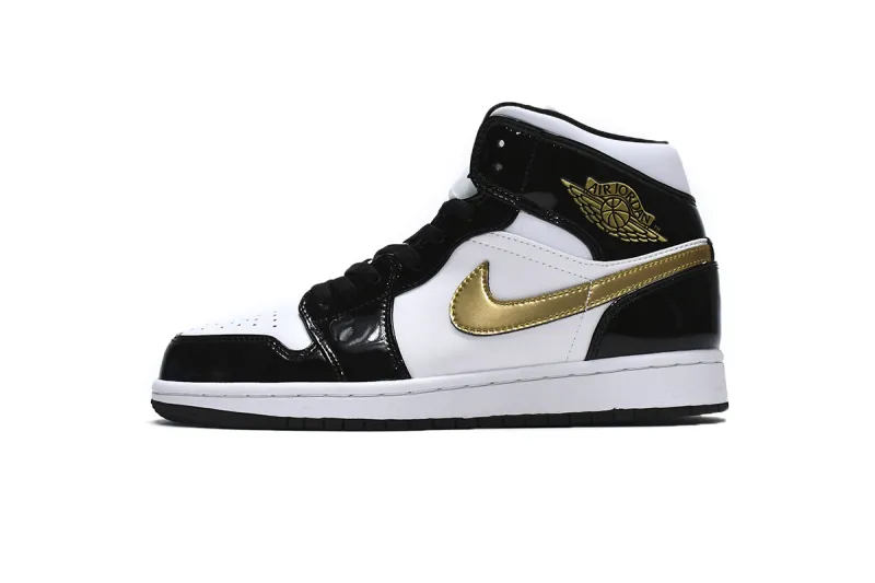 fake patent black and white jordan 1
