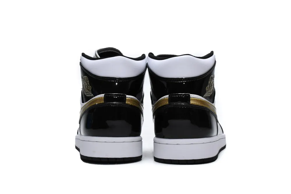 jordan 1 mid patent black white reps
