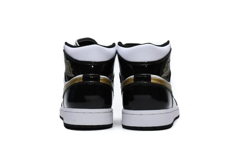jordan 1 mid patent black white reps
