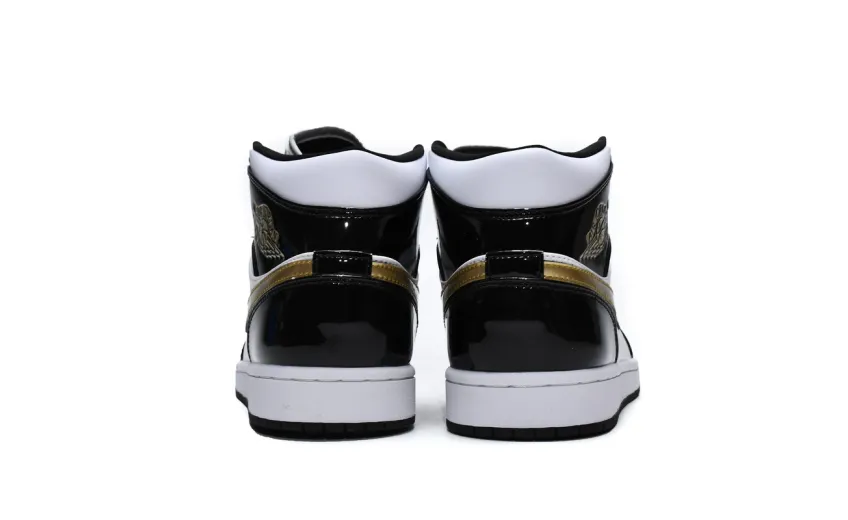 jordan 1 mid patent black white reps
