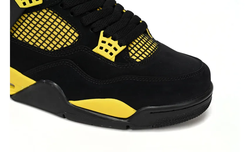 black and yellow jordan 4  replica