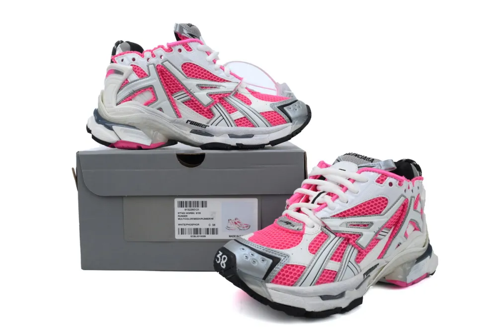 Balenciaga Runner White Fluo Pink  677402 W3RBN 9155