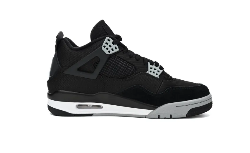fake Air Jordan 4 Retro Black Canvas 