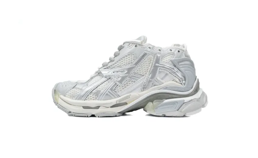 Balenciaga Runner Sneaker White Silver reps