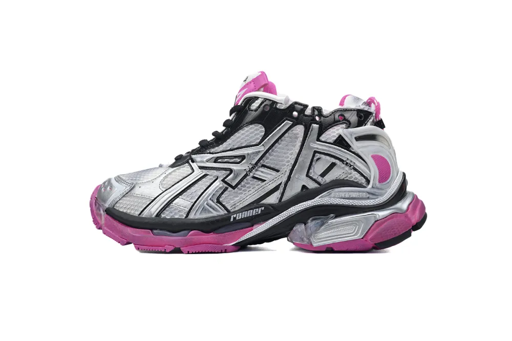 fake Balenciaga Runner Worn Out Silver Pink 