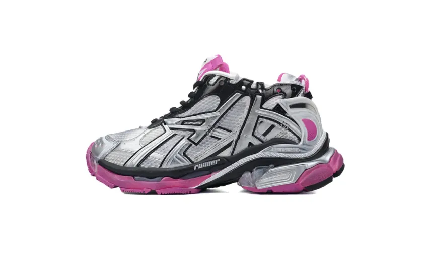 fake Balenciaga Runner Worn Out Silver Pink 