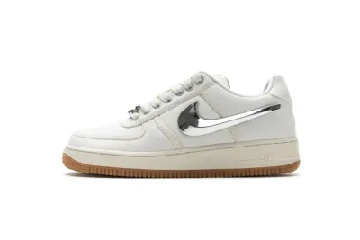  Travis Scott x Nike Air Force 1“Sail” Cream AQ4211-101 01
