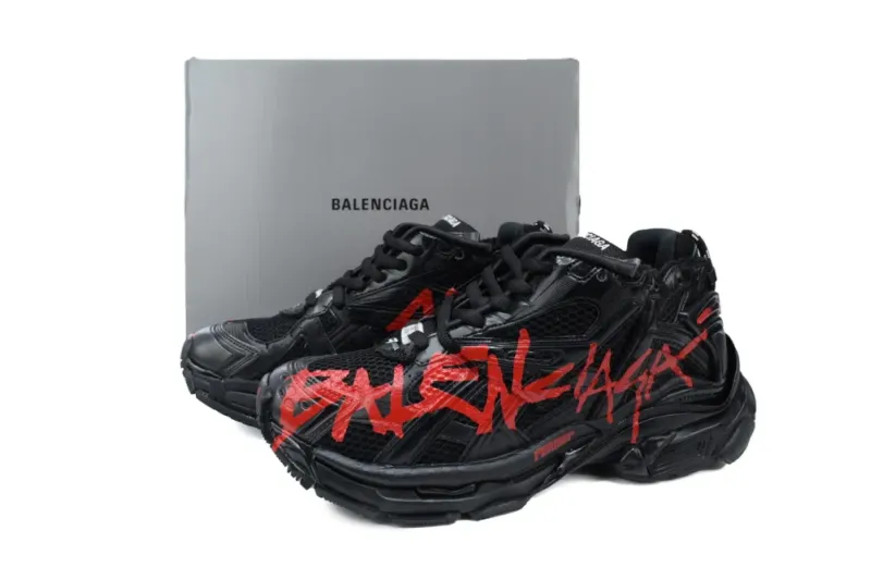 rep Balenciaga Runner Graffiti Black Red