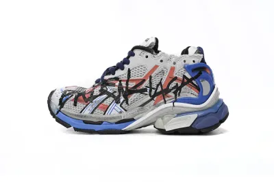 Balenciaga Runner White And Blue Printing 677402 W3RB6 1264 01
