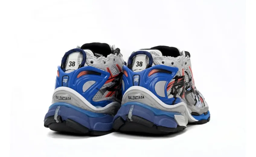 Balenciaga Runner White And Blue Printing rep