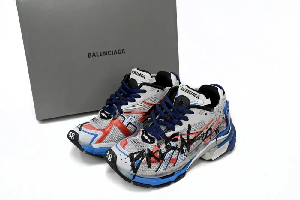 Balenciaga Runner White And Blue Printing replica