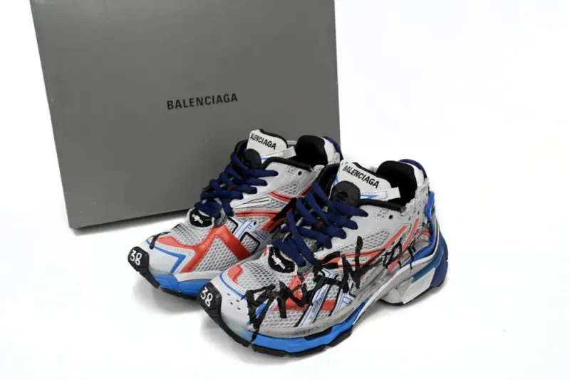 Balenciaga Runner White And Blue Printing replica