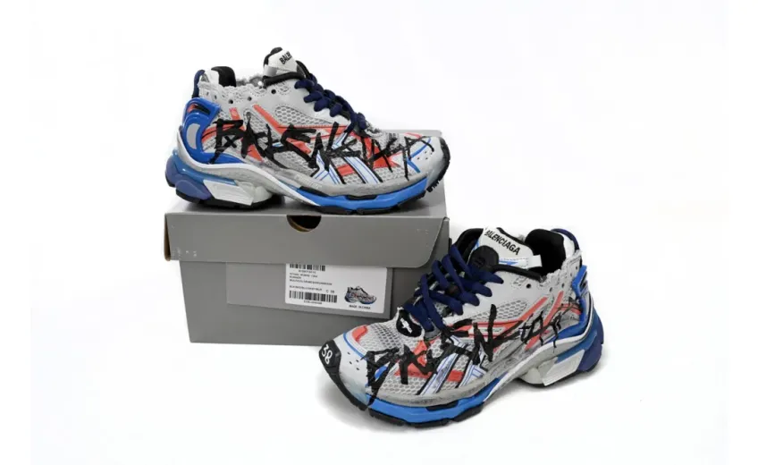 rep Balenciaga Runner White And Blue Printing