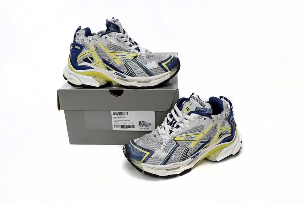rep Balenciaga Runner White Blue Yellow