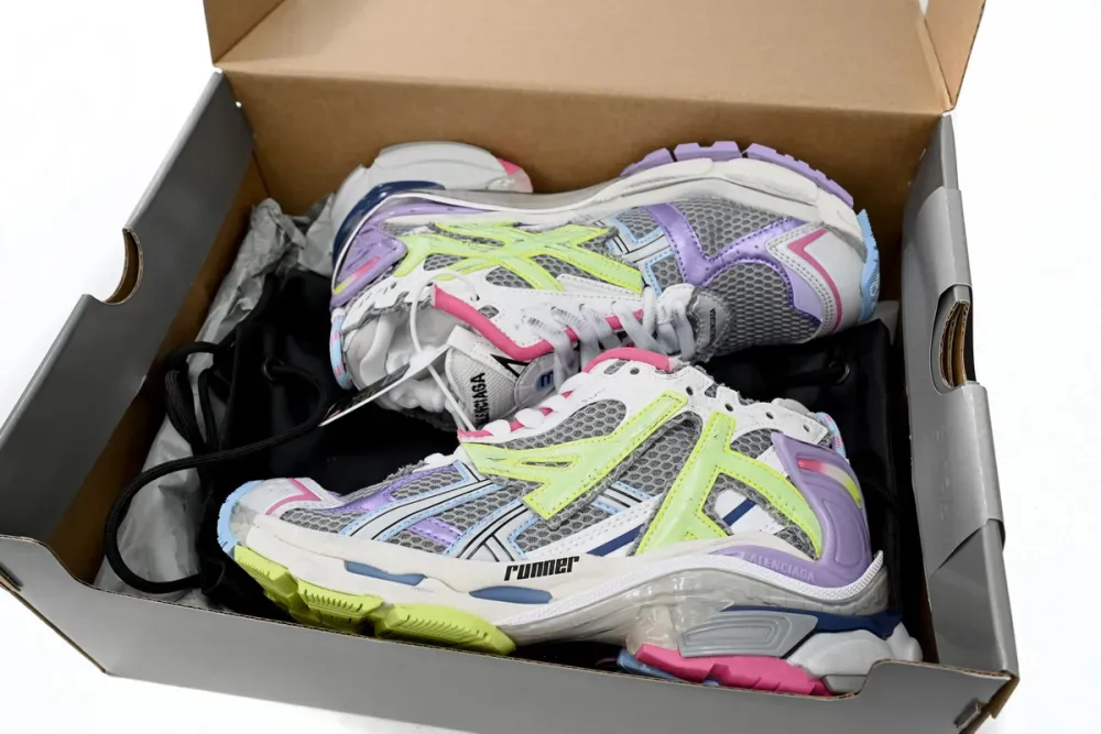 rep Balenciaga Runner White Yellow Purple