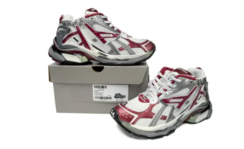 rep Balenciaga Runner Sneaker 'White Burgundy' 