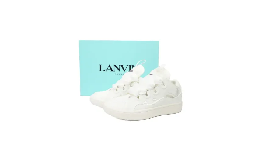  Lanvin Leather Curb All White reps