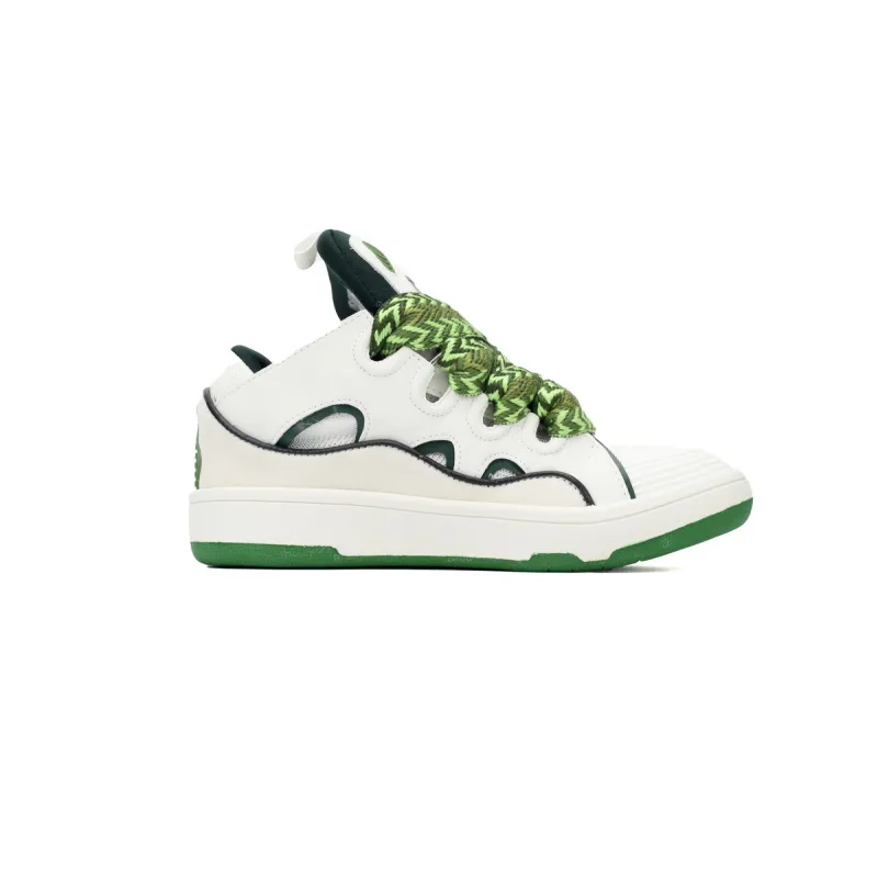  Lanvin Leather Curb White Green reps