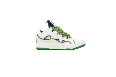 Lanvin Leather Curb White Green 02