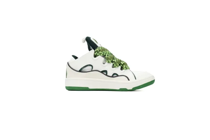  Lanvin Leather Curb White Green reps