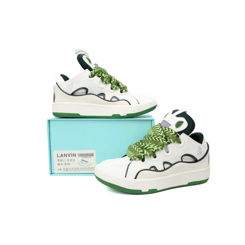  Lanvin Leather Curb White Green replica