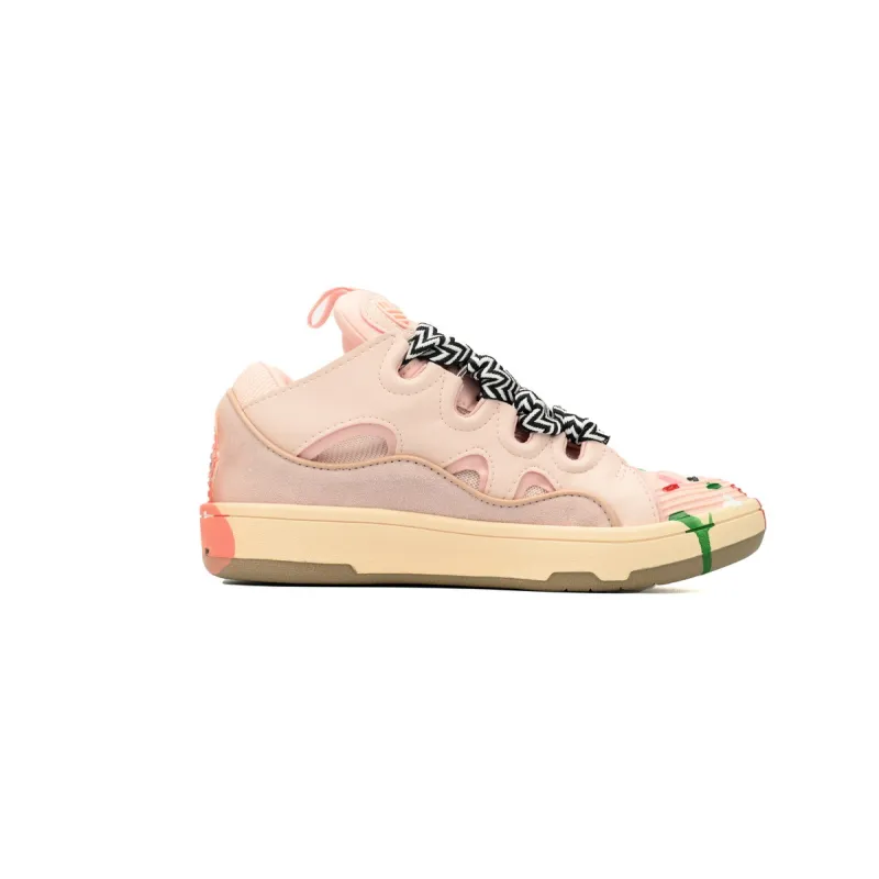  Lanvin Leather Curb White Pink reps