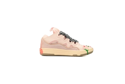 Lanvin Leather Curb White Pink 02